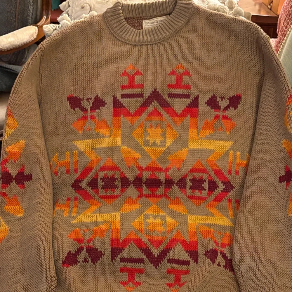 Vintage Pendleton Tan Southwest Design Sweater - Picture 3 of 4
